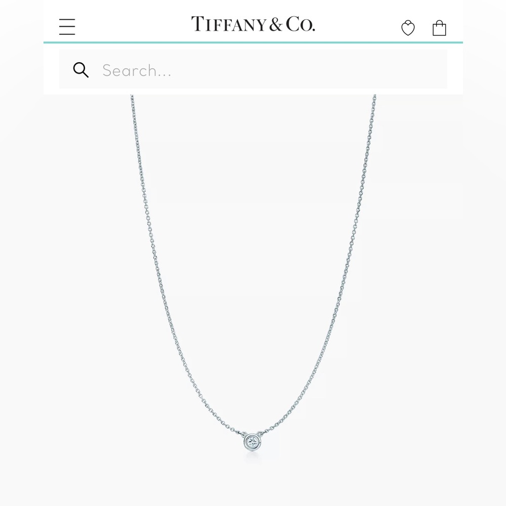 Tiffany Elsa Peretti Diamonds By The Yard Necklace 0.17ct 16" Sterling Silver